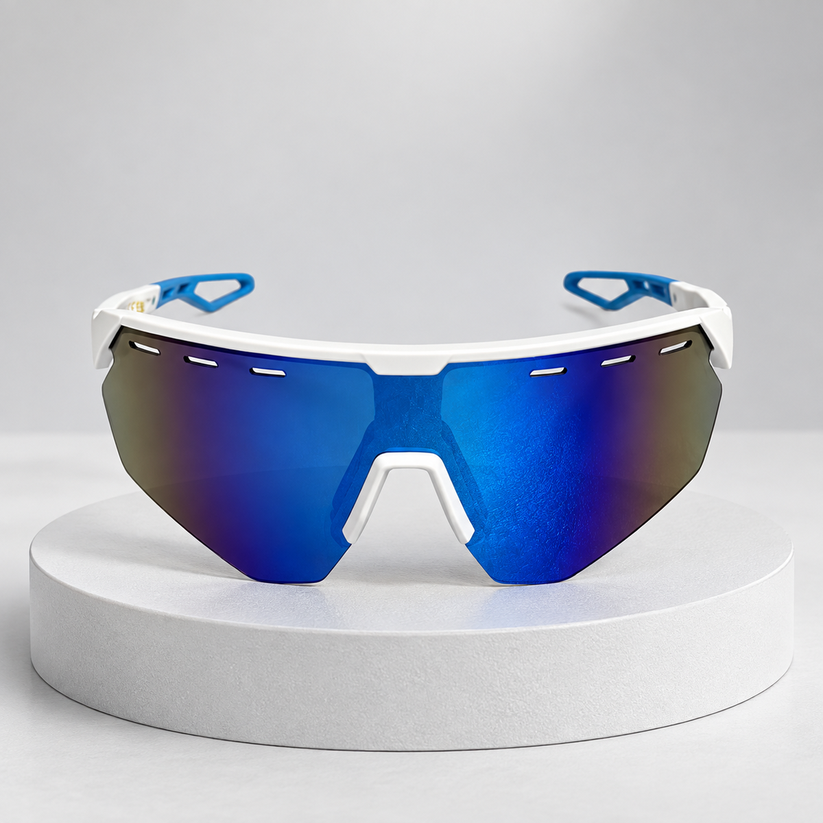 White & Blue Shield Sport Sunglasses