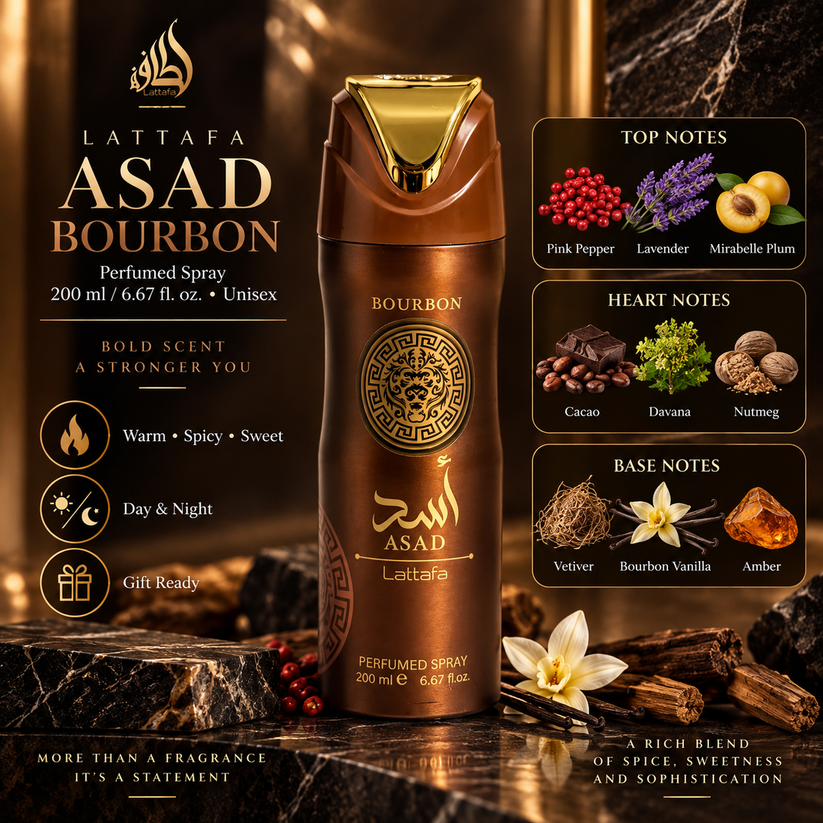 Lattafa Asad Bourbon Perfumed Spray