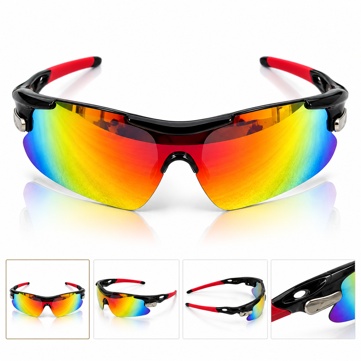Sports Mirrored Wraparound Sunglasses