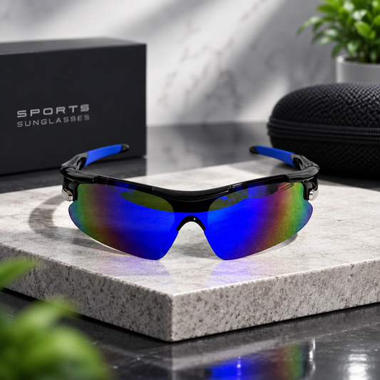 Sports Mirrored Wraparound Sunglasses