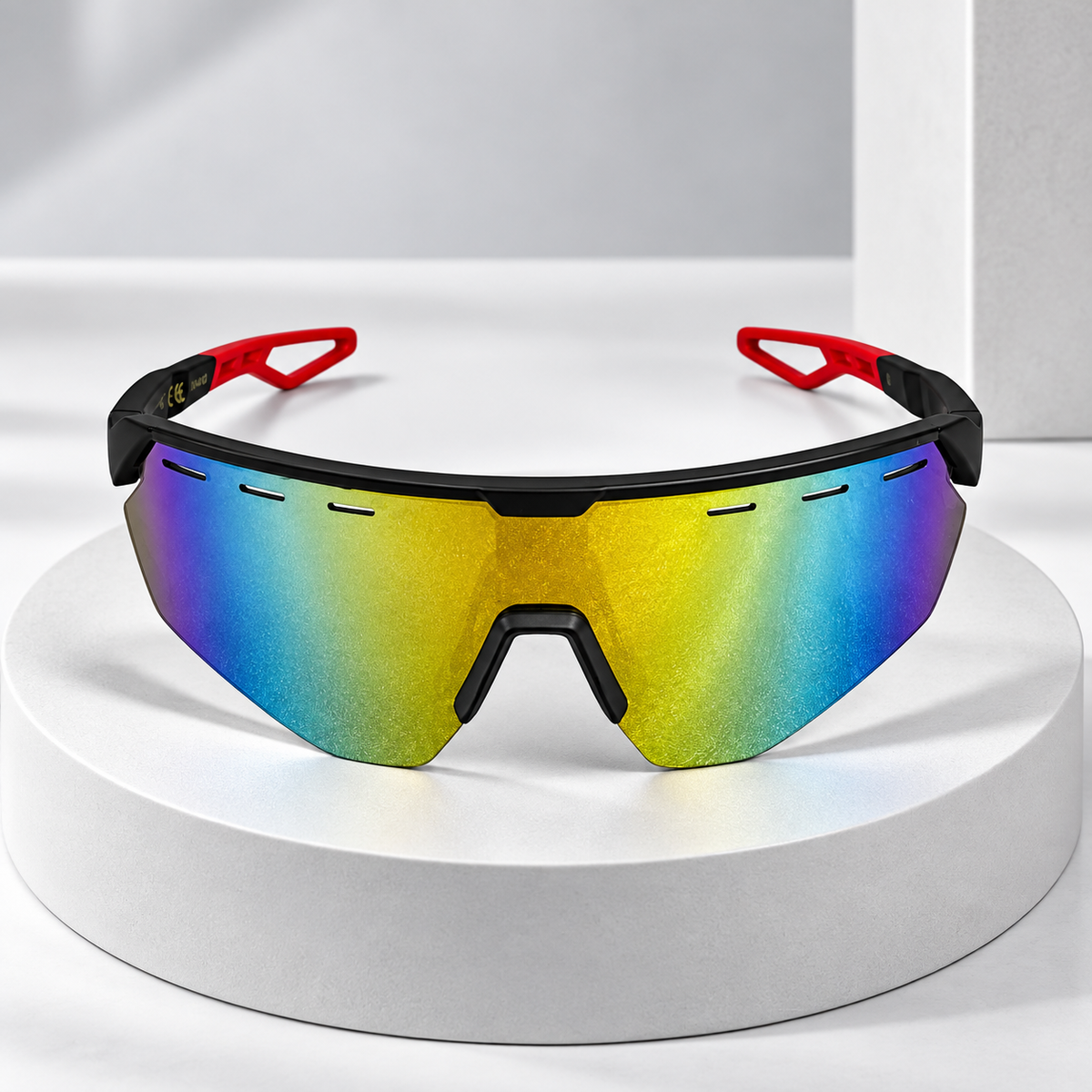 Black & Red Shield Sport Sunglasses