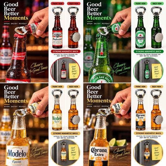 Beer Bottle-Shaped Magnetic Bottle Opener
