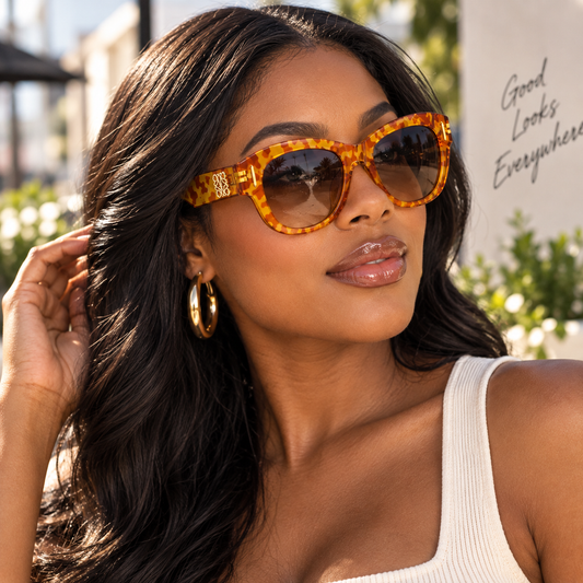 Amber Tortoiseshell Cat-Eye Sunglasses