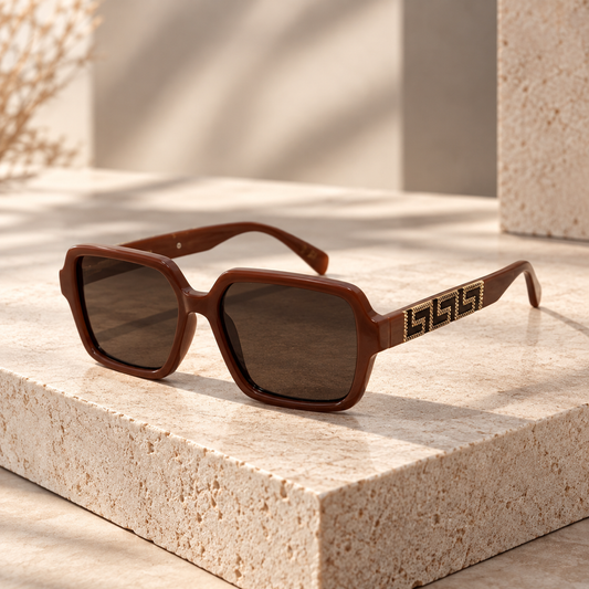 Brown Oversized Square Sunglasses