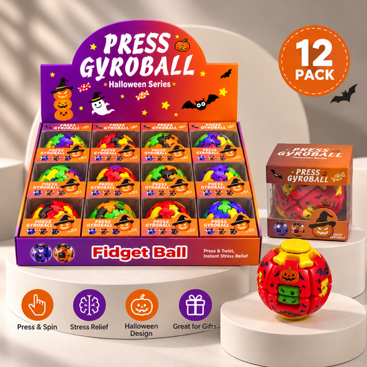 Halloween Press Gyroball Fidget – 12 Pack Display