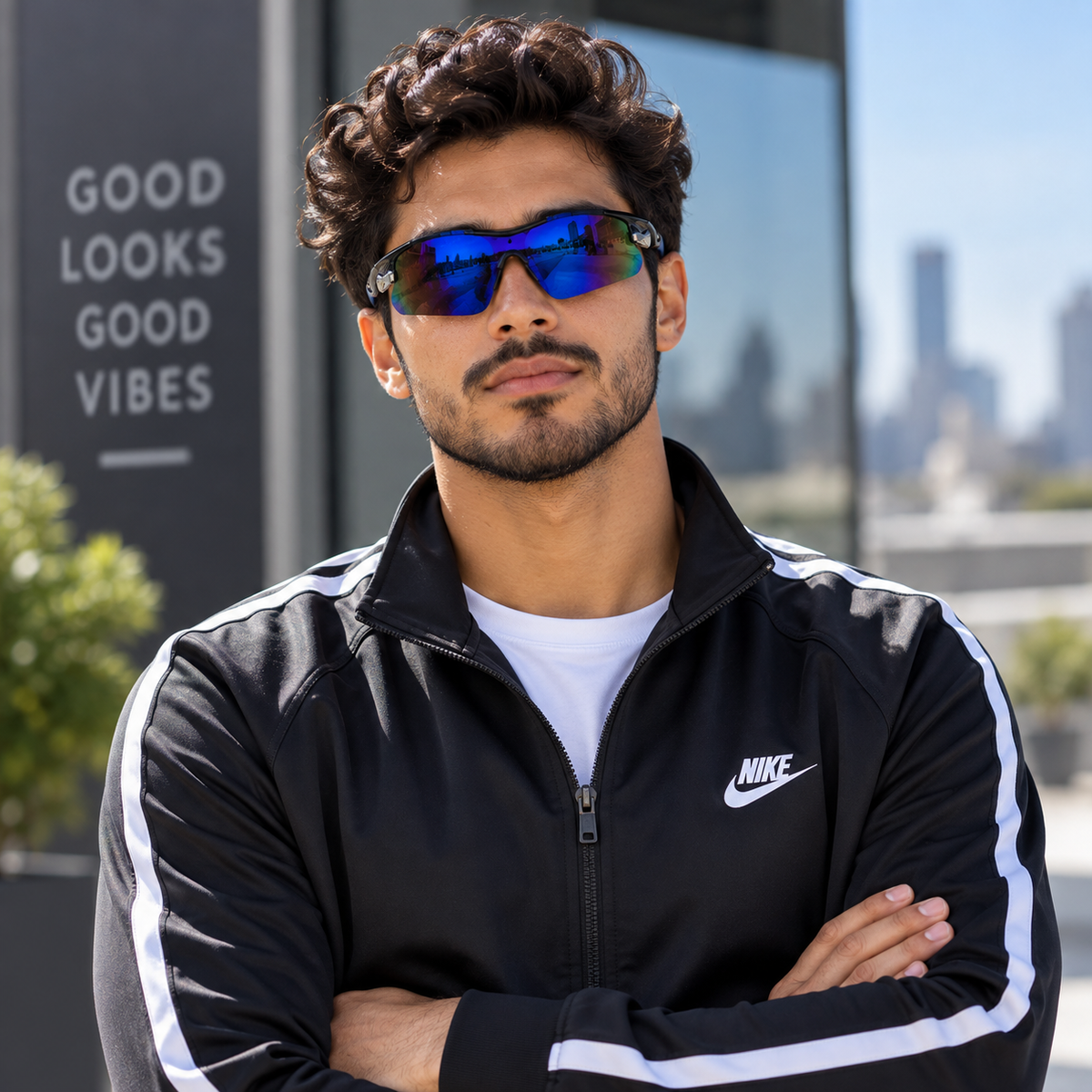 Sports Mirrored Wraparound Sunglasses