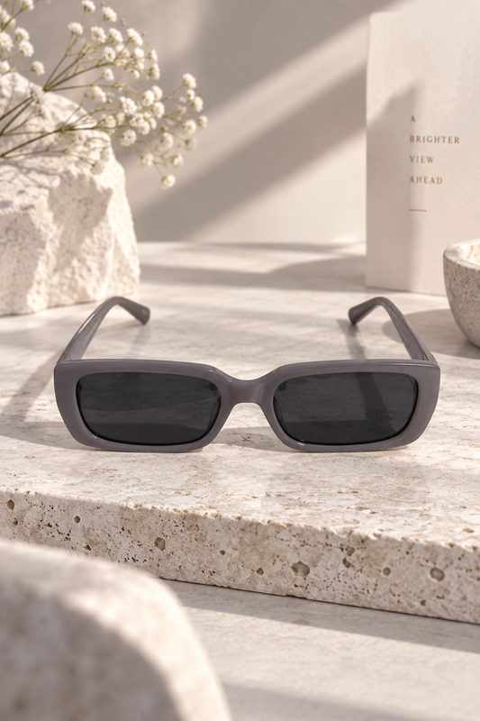 Smoke Gray Rectangular Sunglasses