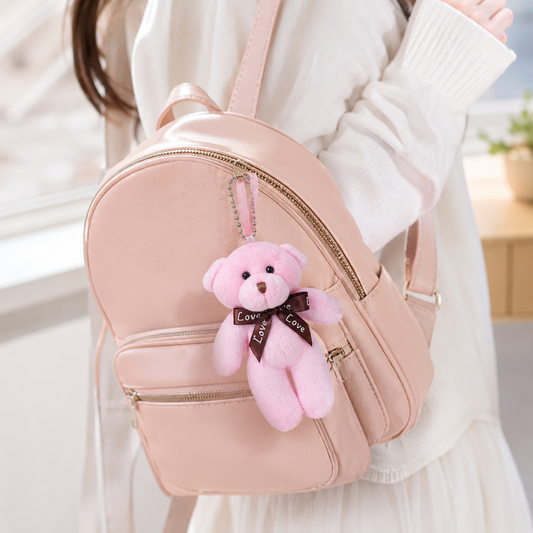pink plush teddy charm
