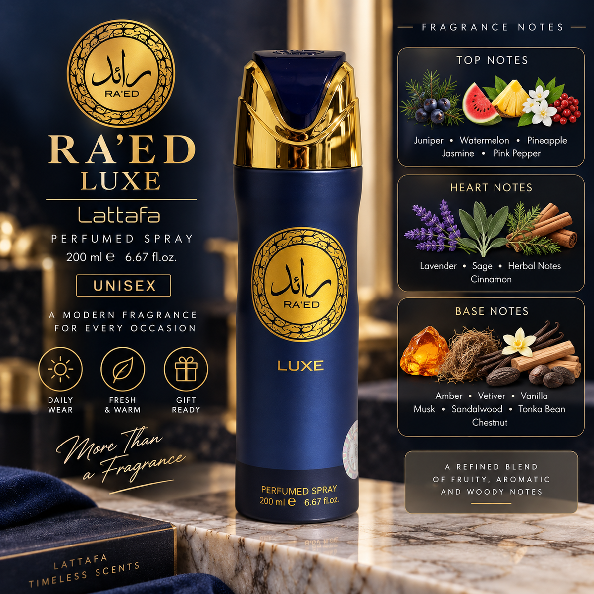 Lattafa Ra’ed Luxe Perfumed Spray