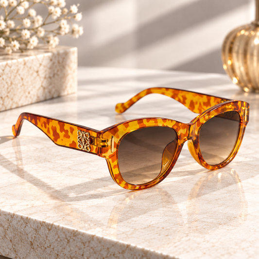 Amber Tortoiseshell Cat-Eye Sunglasses