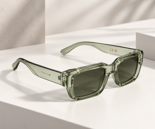 Olive Green Rectangular Sunglasses