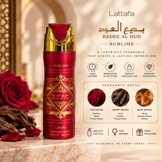 Lattafa Bade’e Al Oud Sublime Perfumed Body Spray