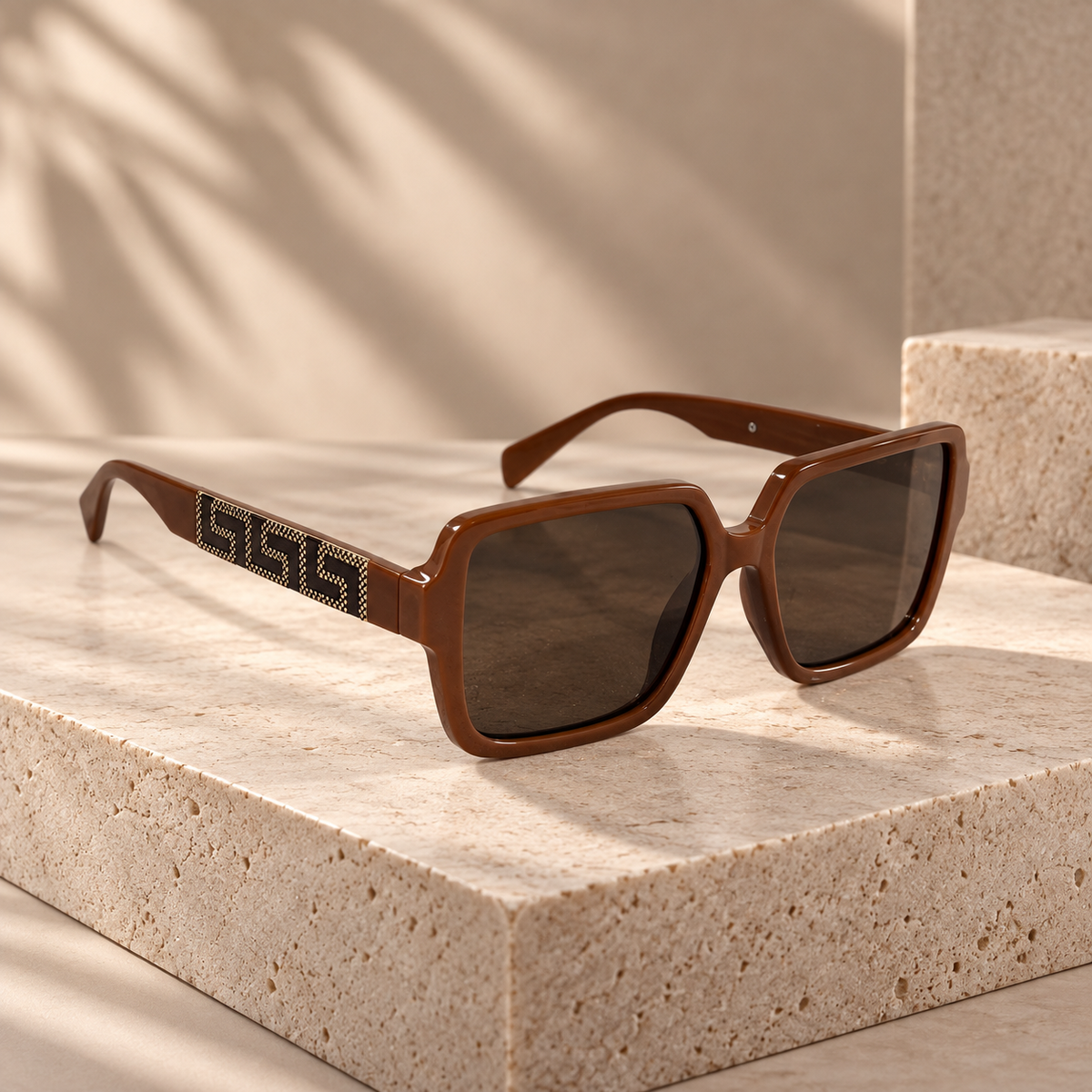 Brown Oversized Square Sunglasses