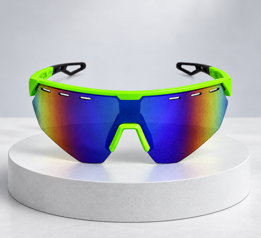 Neon Green Shield Sport Sunglasses
