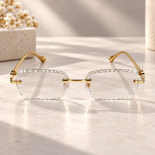 Rimless Clear Rectangle Glasses