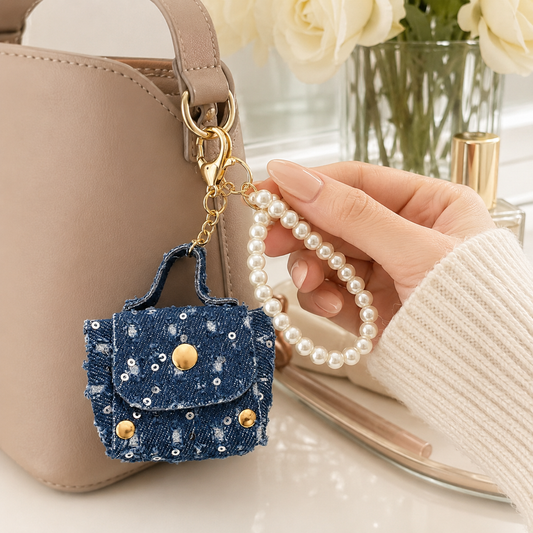 Denim Mini Bag Charm