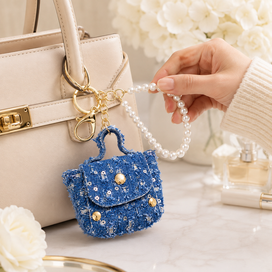 Denim Mini Bag Charm