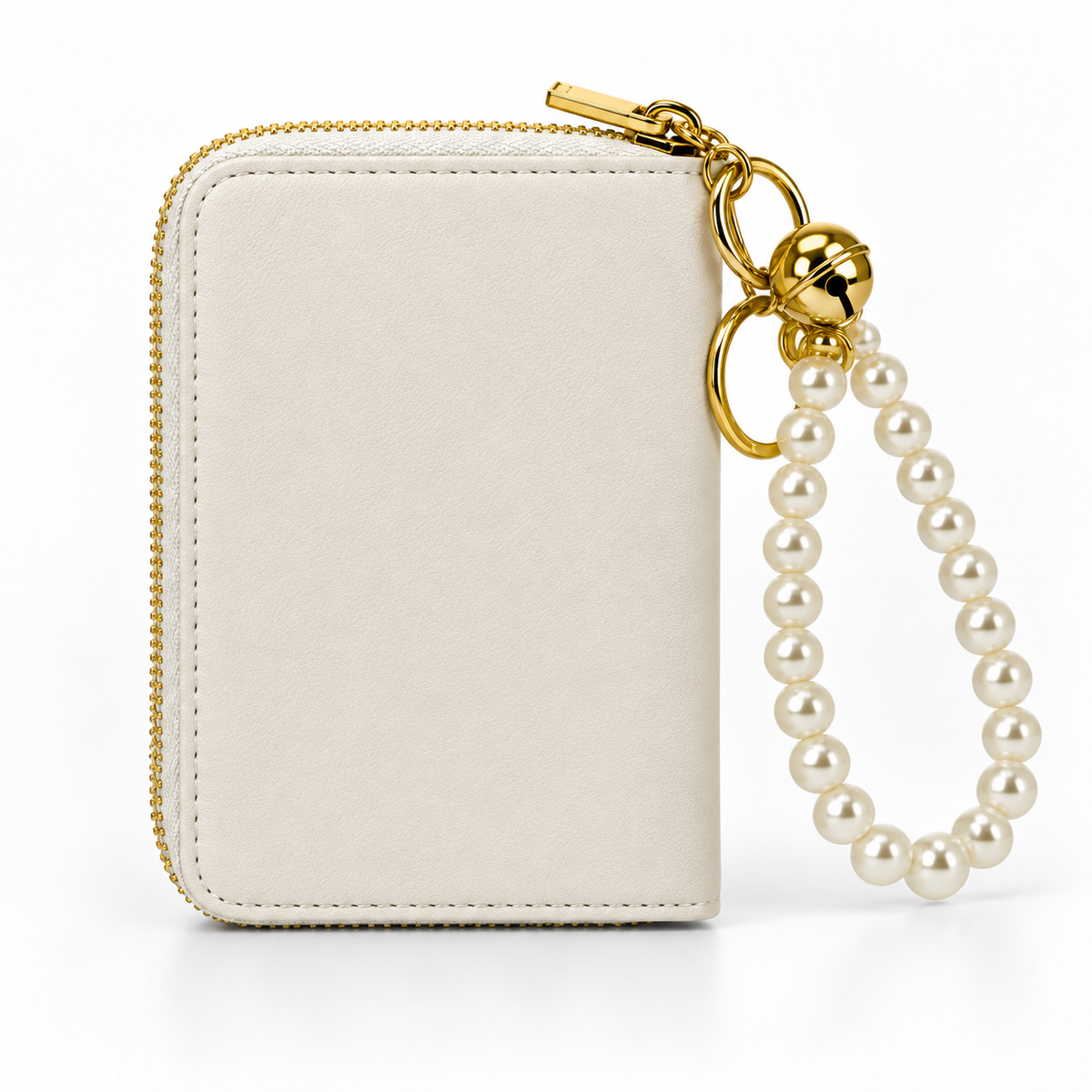 White Rhinestone Card Holder keychain wallet