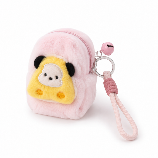 pink plush bag charm