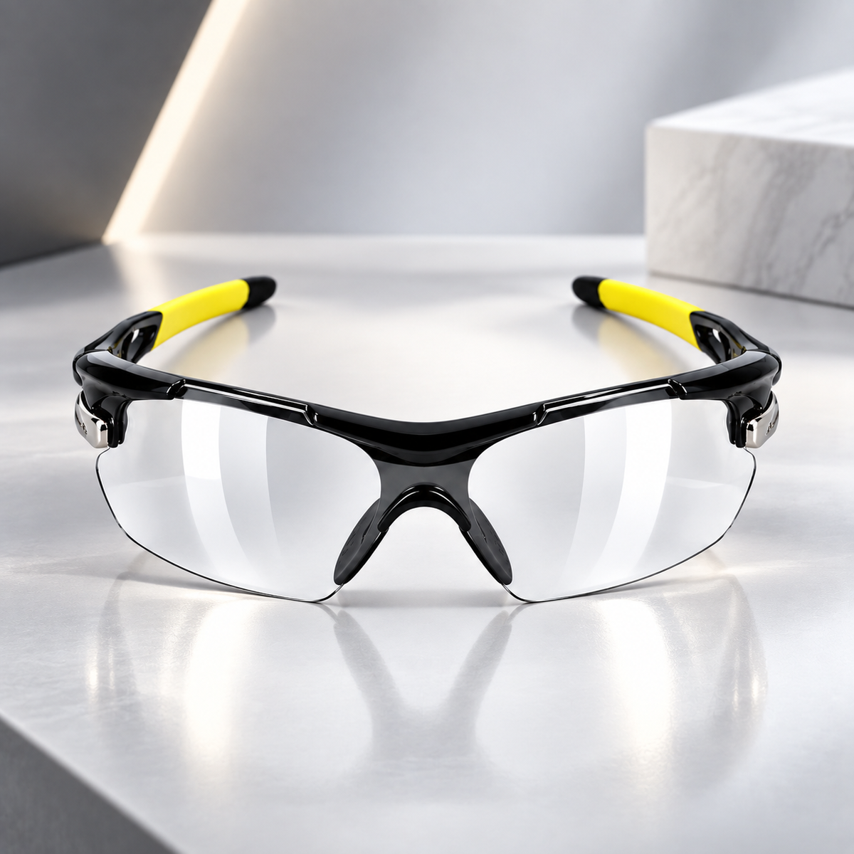Clear Lens Sport Wraparound Glasses