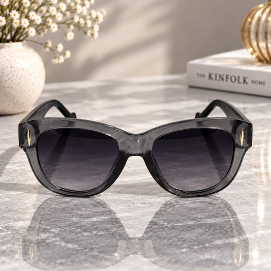Smoke Gray Cat-Eye Sunglasses