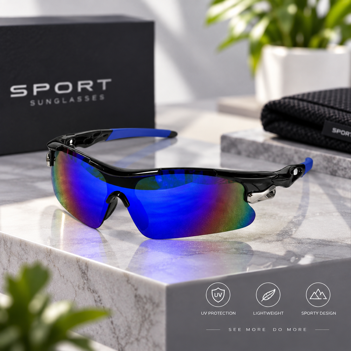 Sports Mirrored Wraparound Sunglasses