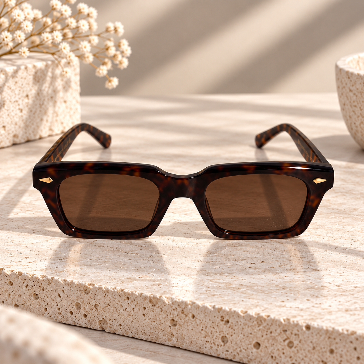 Tortoise Rectangular Sunglasses