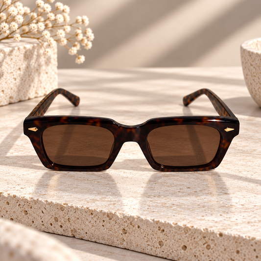 Tortoise Rectangular Sunglasses