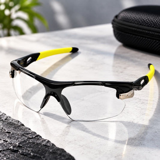 Clear Lens Sport Wraparound Glasses